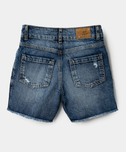 Short Para Niña En Denim Color Indigo