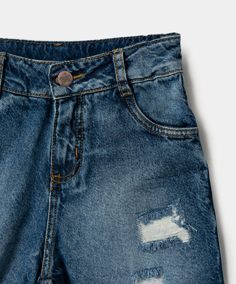 Short Para Niña En Denim Color Indigo