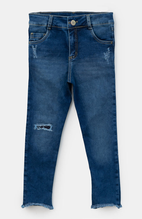 Jean Para Niña En Denim Color Indigo