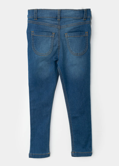 Jean Para Bebé Niña Silueta Slim En Denim Color Índigo