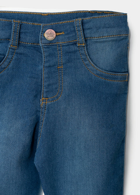 Jean Para Bebé Niña Silueta Slim En Denim Color Índigo
