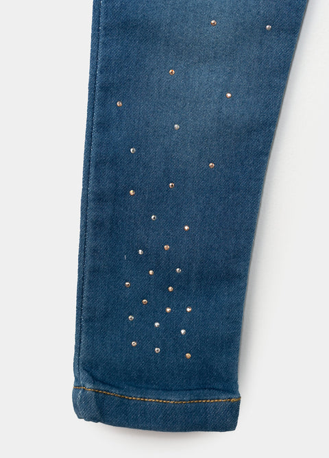 Jean Para Bebé Niña Silueta Slim En Denim Color Índigo