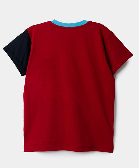 Camiseta para bebé niño en tela suave color rojo