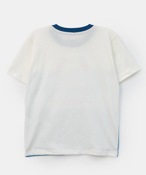 Camiseta para bebé niño en tela suave color crudo