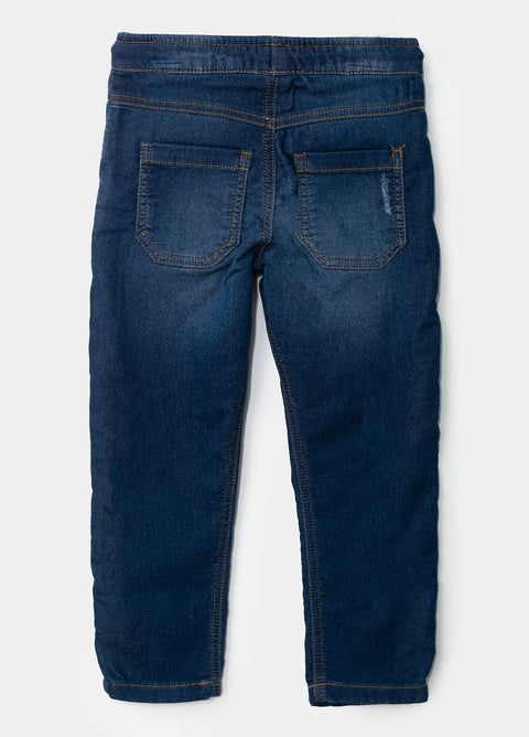 Jean Casual Tipo Jogger Para Bebé Niño Color Índigo