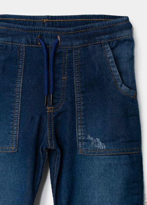 Jean Casual Tipo Jogger Para Bebé Niño Color Índigo