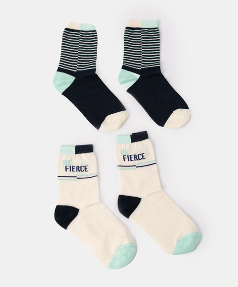 Medias x 2 para niño en algodón color azul navy