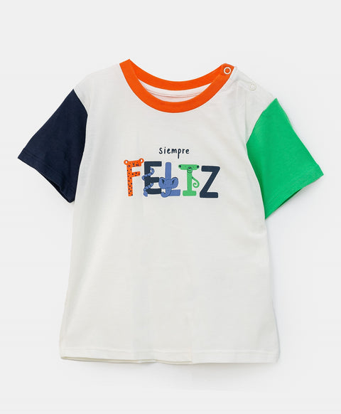 Camiseta para recién nacido en tela suave color blanco