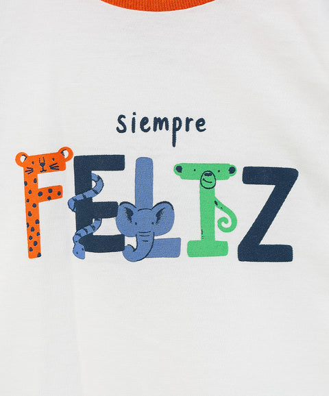 Camiseta para recién nacido en tela suave color blanco