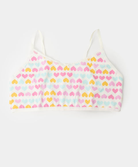 Paquete de top y panties para niña en algodón color marfil