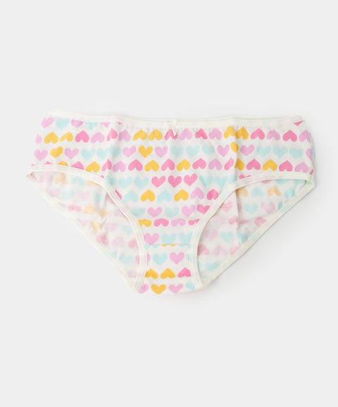 Paquete de top y panties para niña en algodón color marfil