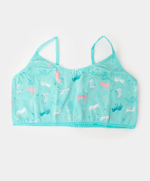 Paquete de top y panties para niña en algodón color aqua
