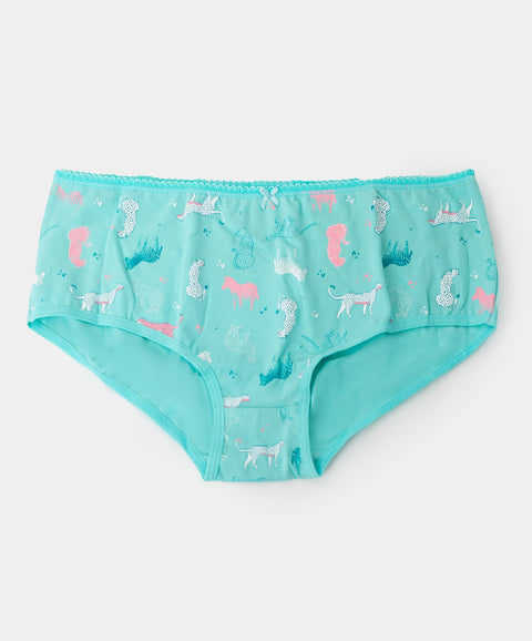 Paquete de top y panties para niña en algodón color aqua