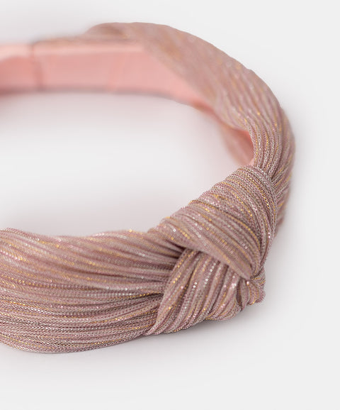 Diadema para niña color oro rosa