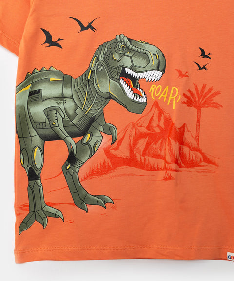 Camiseta para niño en tela suave color naranja