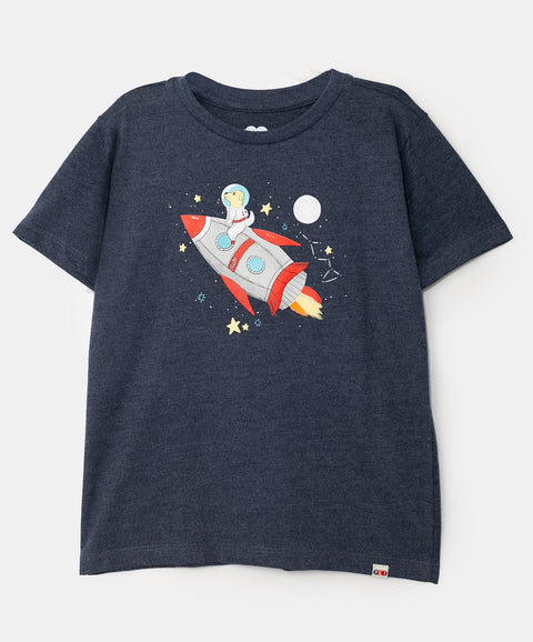 Camiseta para bebé niño en tela suave color azul cross