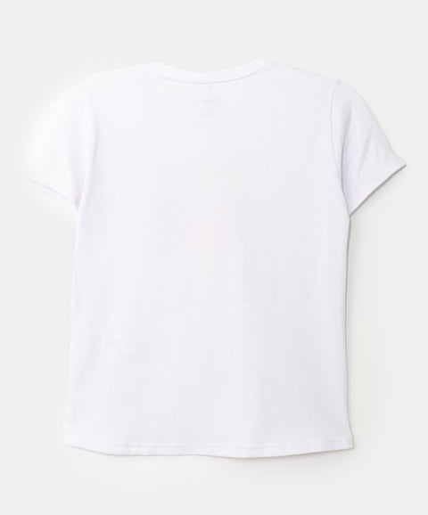 Camiseta para niña en licra color blanco