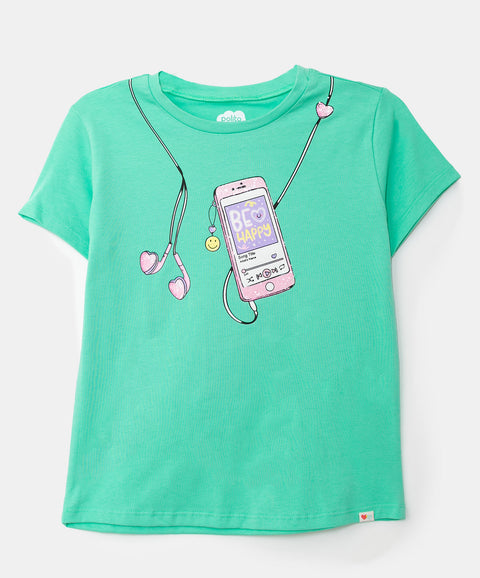 Camiseta para niña en licra color verde