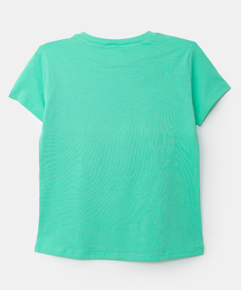 Camiseta para niña en licra color verde