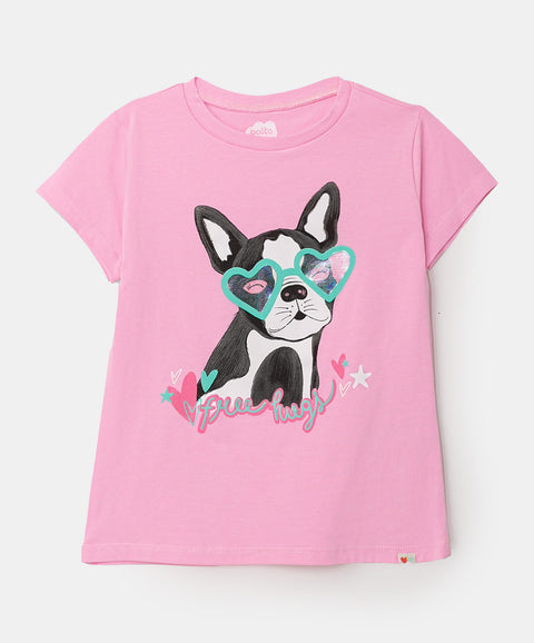 Camiseta para bebé niña en licra color rosado