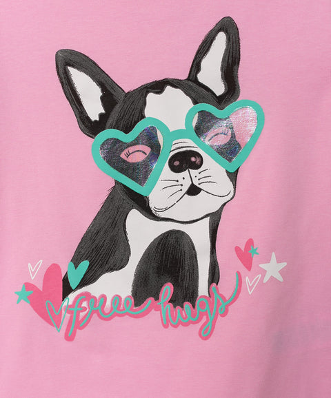 Camiseta para bebé niña en licra color rosado