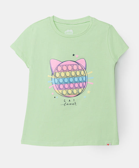 Camiseta para bebé niña en licra color verde