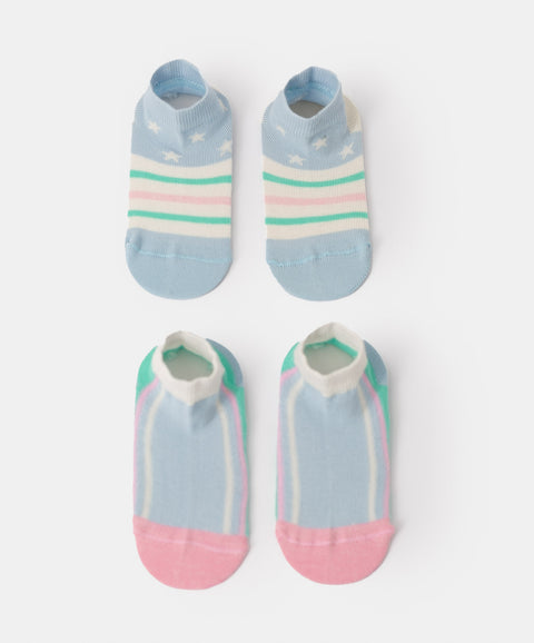 Medias x 2 para bebé niña en algodón multicolor