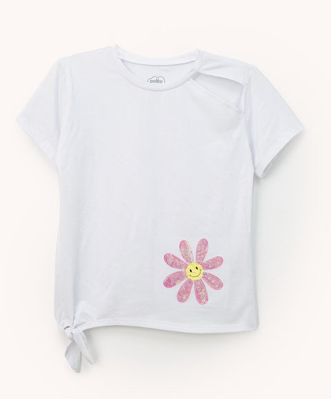 Camiseta Para Niña En Licra Color Blanco
