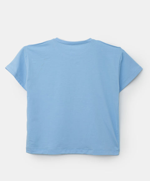 Camiseta para niña en licra color hortensia
