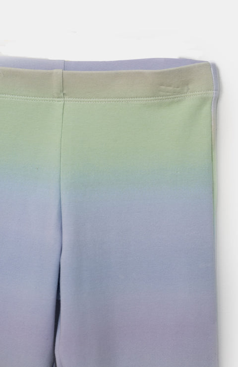 Leggings bota campana para niña en licra con estampado degradado