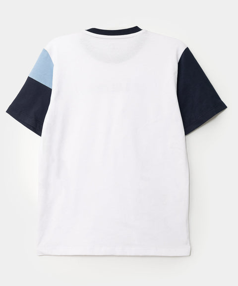 Camiseta manga corta para niño en tela suave color blanco