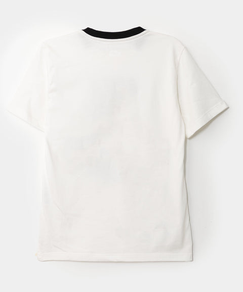 Camiseta para niño en tela suave color marfil