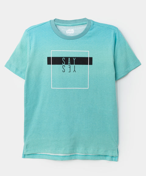 Camiseta manga corta para niño en tela suave color verde menta