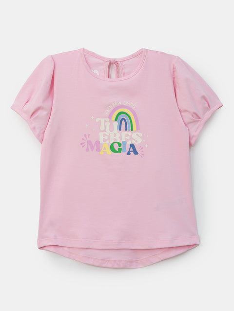 Blusa para bebé niña en licra color rosado