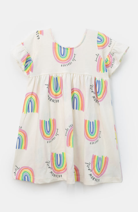 Vestido para bebé niña en franela color marfil