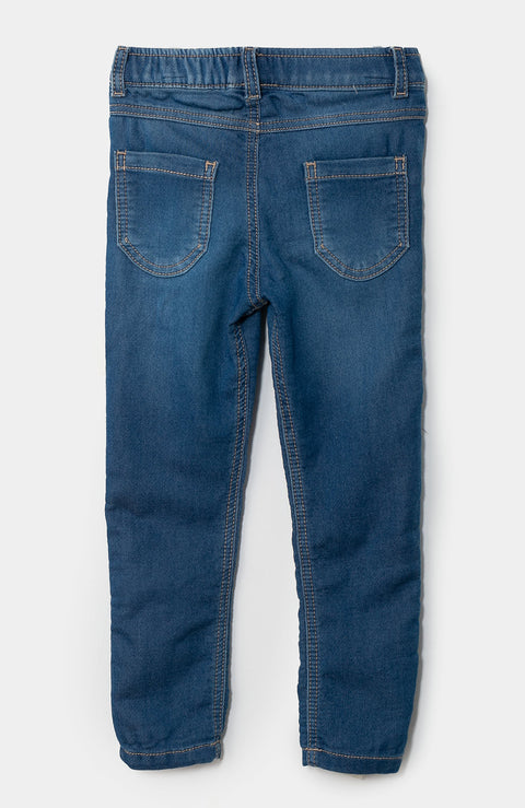 Jegging para bebé niña en burda color índigo