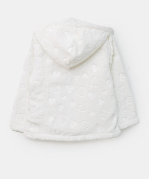 Chaqueta para bebé niña en felpa color blanco