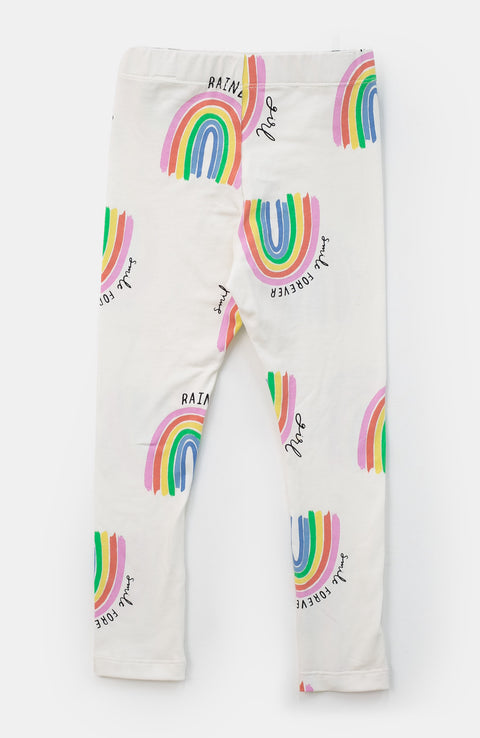 Leggings para bebé niña en licra color marfil