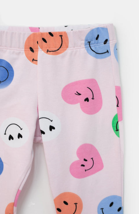 Leggings para bebé niña en licra color rosado claro