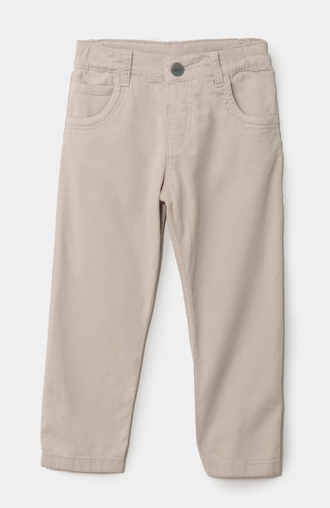 Pantalón para bebé niño en tela suave color kaki
