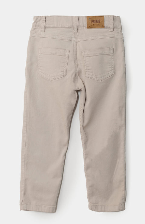 Pantalón para bebé niño en tela suave color kaki
