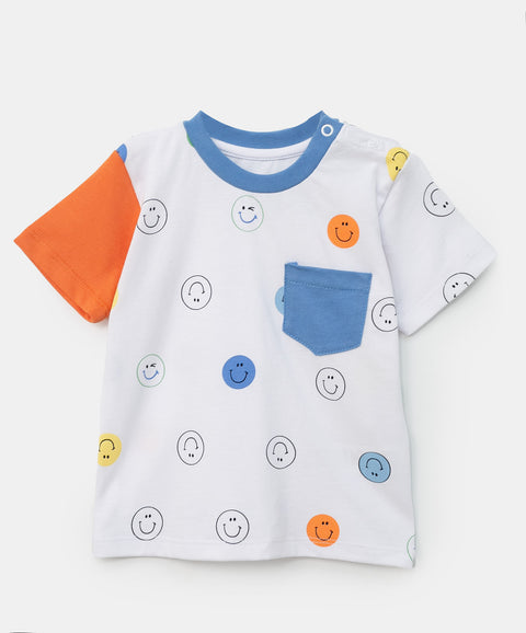 Camiseta  para recién nacido en tela suave color blanco