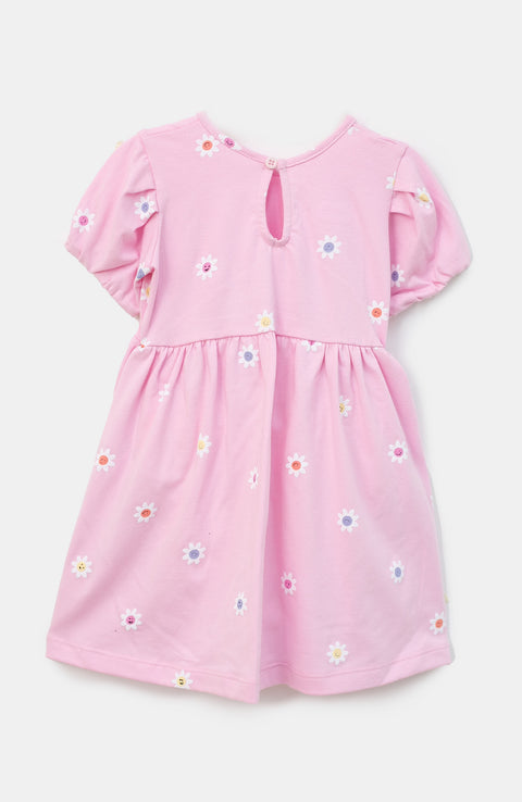 Vestido para recién nacida en licra color rosado