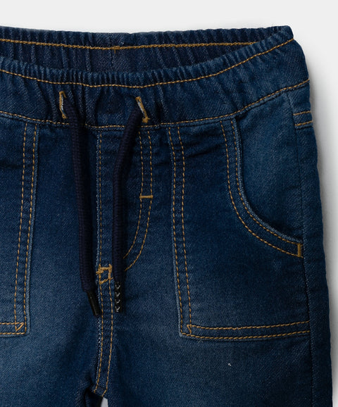 Bermuda para recién nacido en denim color índigo