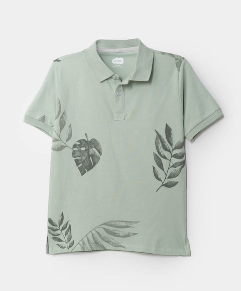 Camiseta Tipo Polo Para Niño En Algodón Color Verde