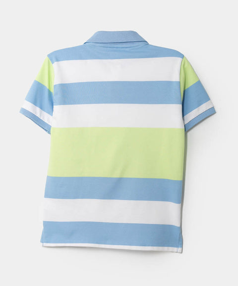 Camiseta tipo polo para niño en algodón color azul