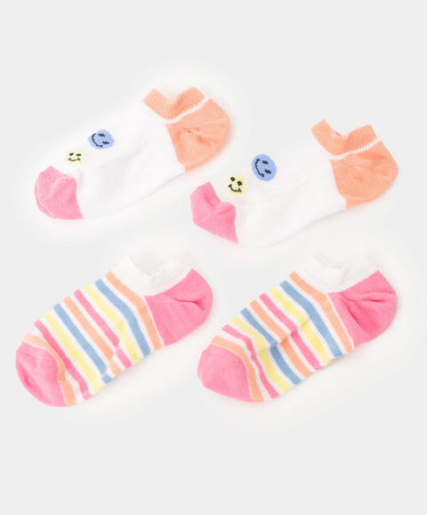 Medias x 2 para niña en algodón multicolor