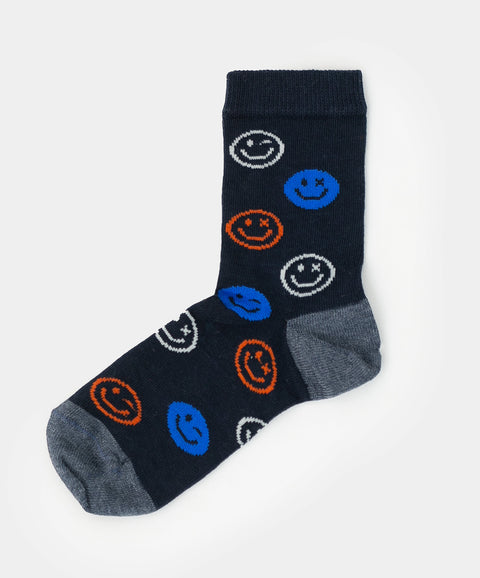Medias x 2 para niño en algodón color azul oscuro
