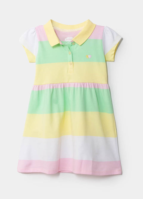 Vestido tipo polo para bebé niño en algodón color amarillo