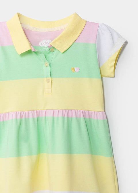 Vestido tipo polo para bebé niño en algodón color amarillo